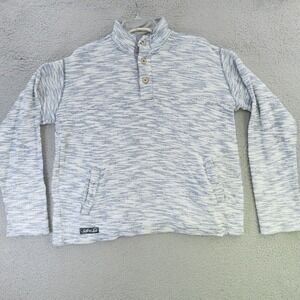 Southern Marsh Sweater Mens Small Blue Heathered PullOver Long Sleeve Henley